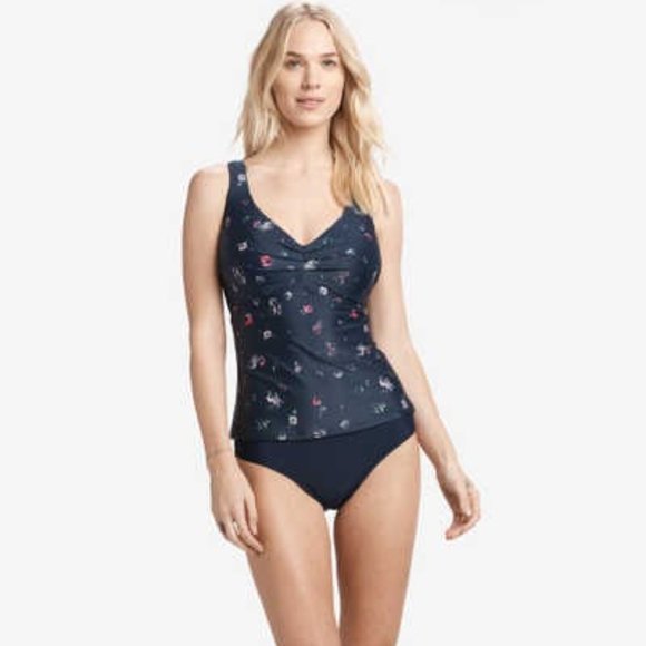 Lole Azura Floral Swim Tankini Top Swimwear Women Medium Large D Cup New - Picture 1 of 15